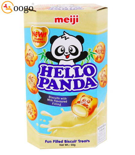 Hello Panda biscuits with milk flavoured filling. 43 g